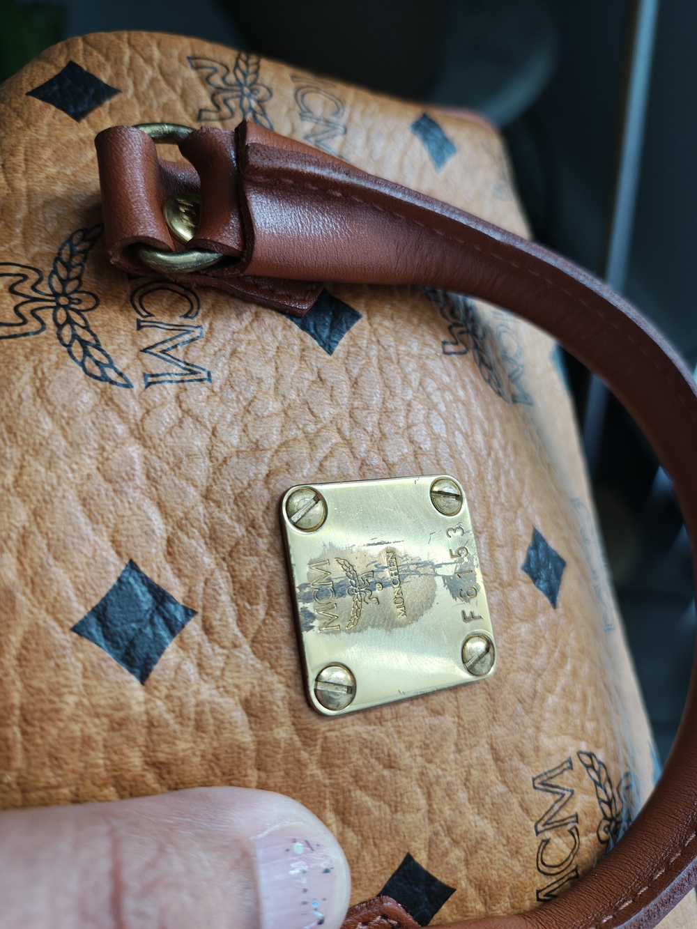 MCM Brown Visetos Mini Satchel Bag with Detachable Strap - Picture 7 of 9
